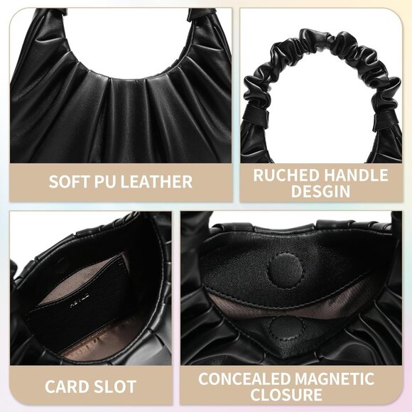 Mini Purses Cloud Design Handbags Cute Shoulder Bag Black - Picture 6 of 6